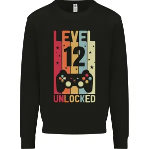 12th Birthday 12 Year Old Level Up Gaming Kids Sweatshirt Jumper