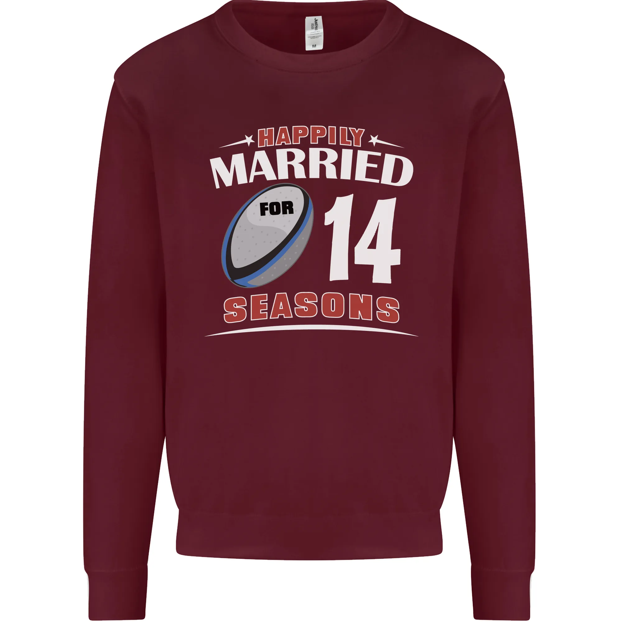 14 Year Wedding Anniversary 14th Rugby Mens Sweatshirt Jumper