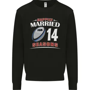 14 Year Wedding Anniversary 14th Rugby Mens Sweatshirt Jumper