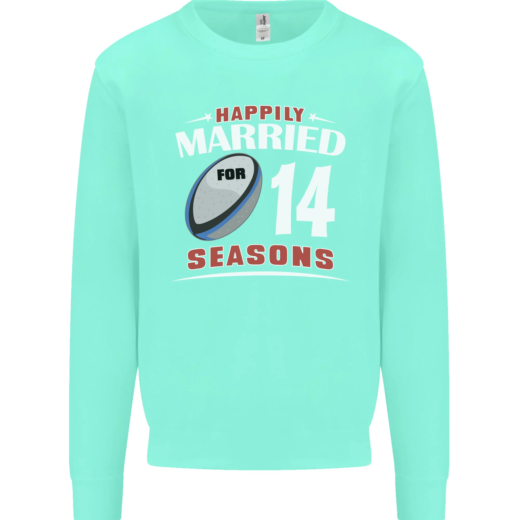 14 Year Wedding Anniversary 14th Rugby Mens Sweatshirt Jumper