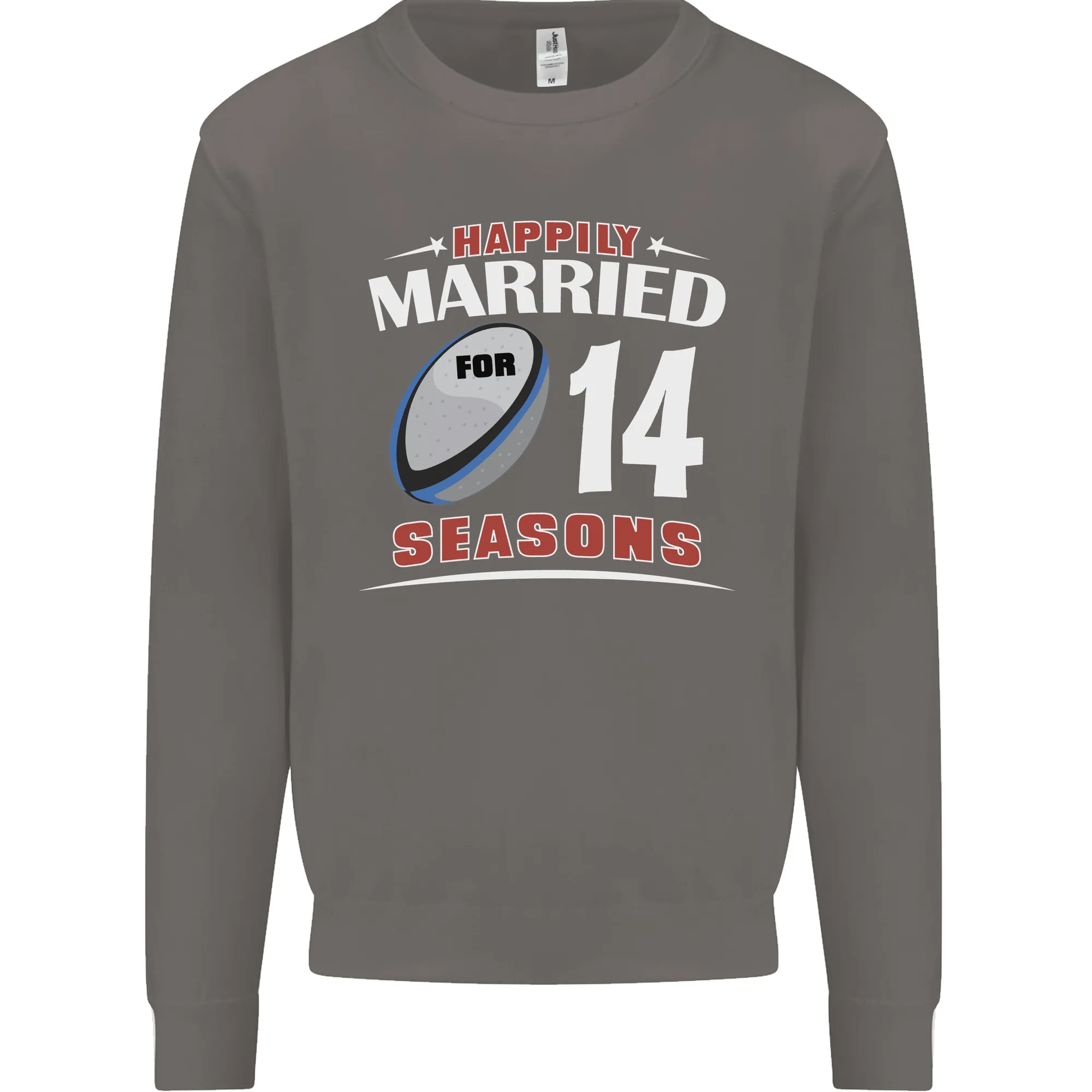 14 Year Wedding Anniversary 14th Rugby Mens Sweatshirt Jumper