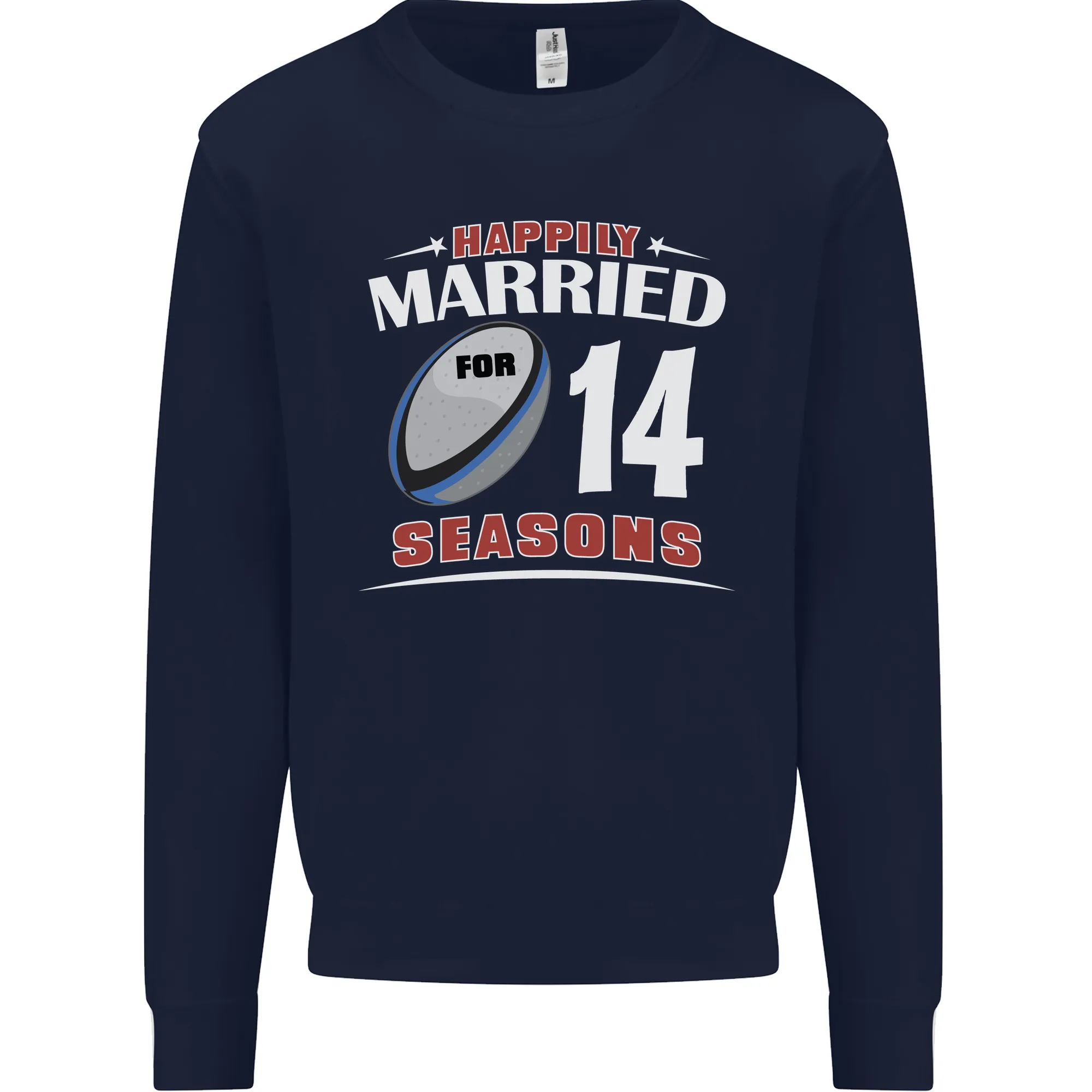 14 Year Wedding Anniversary 14th Rugby Mens Sweatshirt Jumper