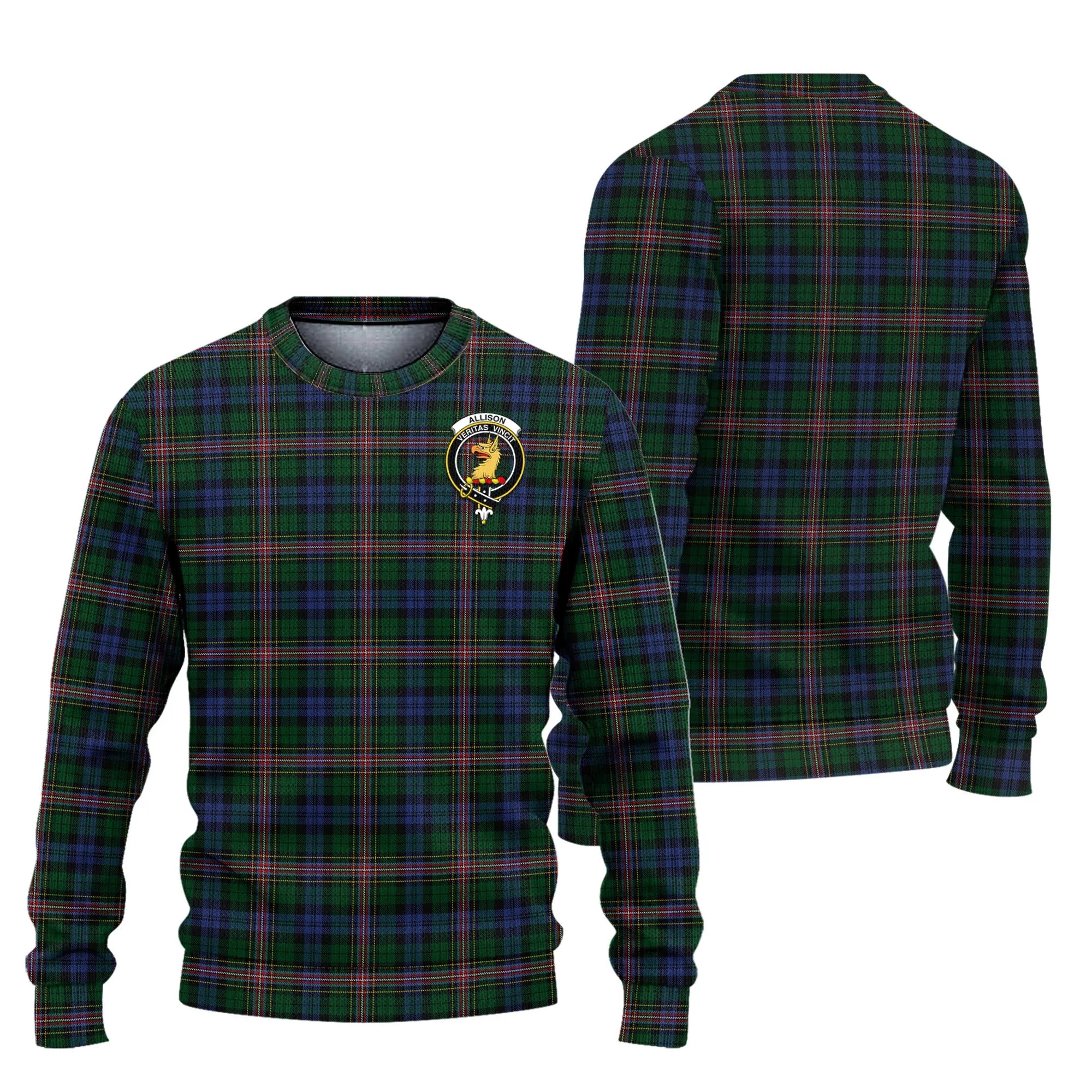 Allison Tartan Ugly Sweater with Family Crest