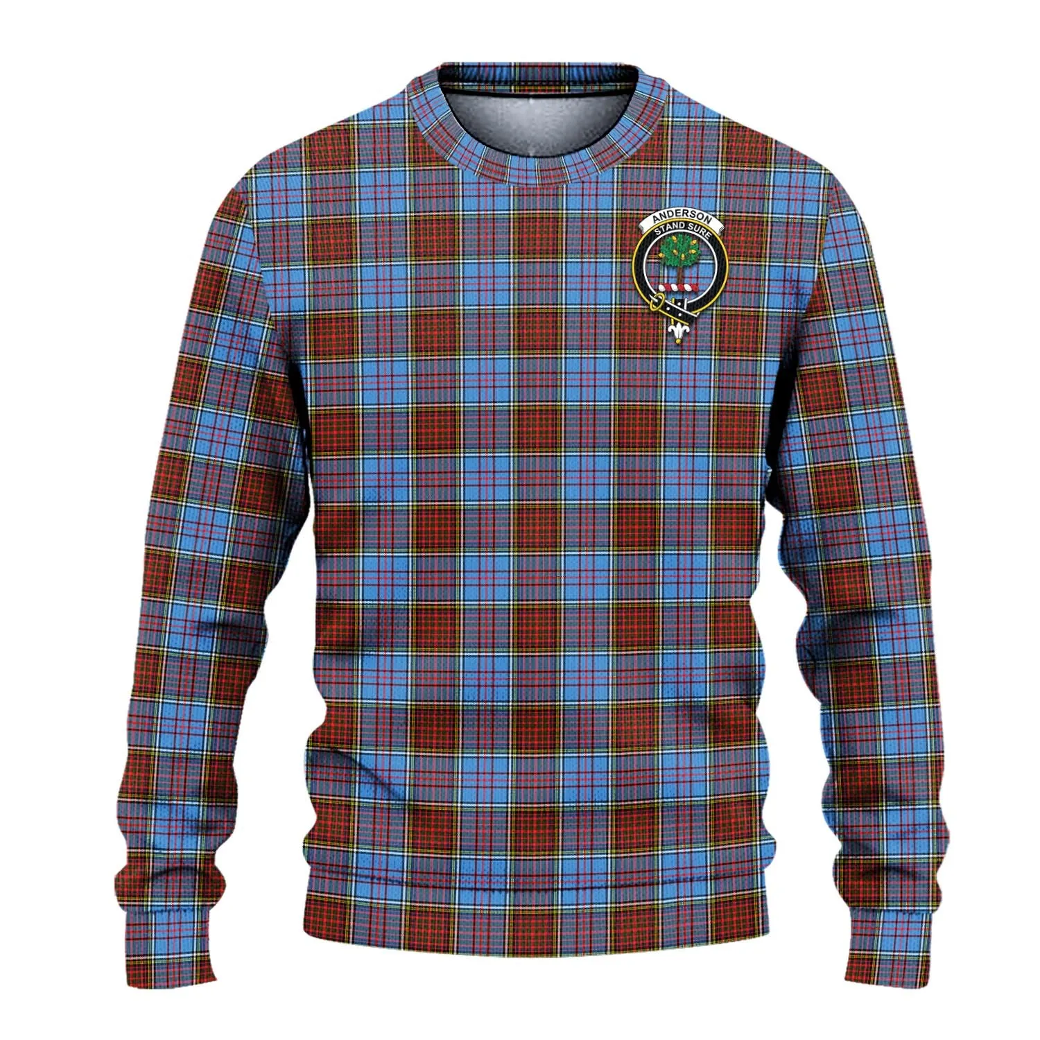 Anderson Modern Tartan Ugly Sweater with Family Crest