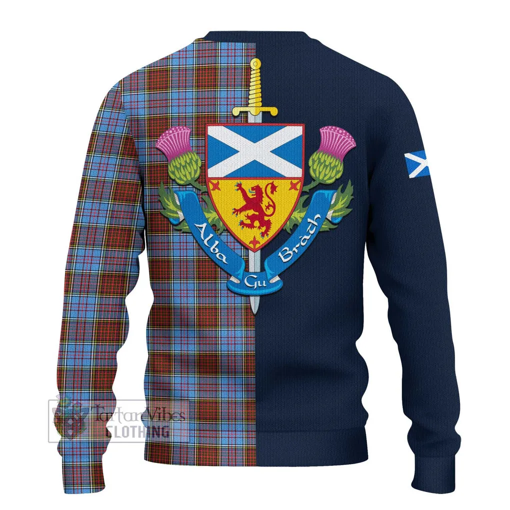 Anderson Modern Tartan Ugly Sweater with Scottish Lion Royal Arm Half Style