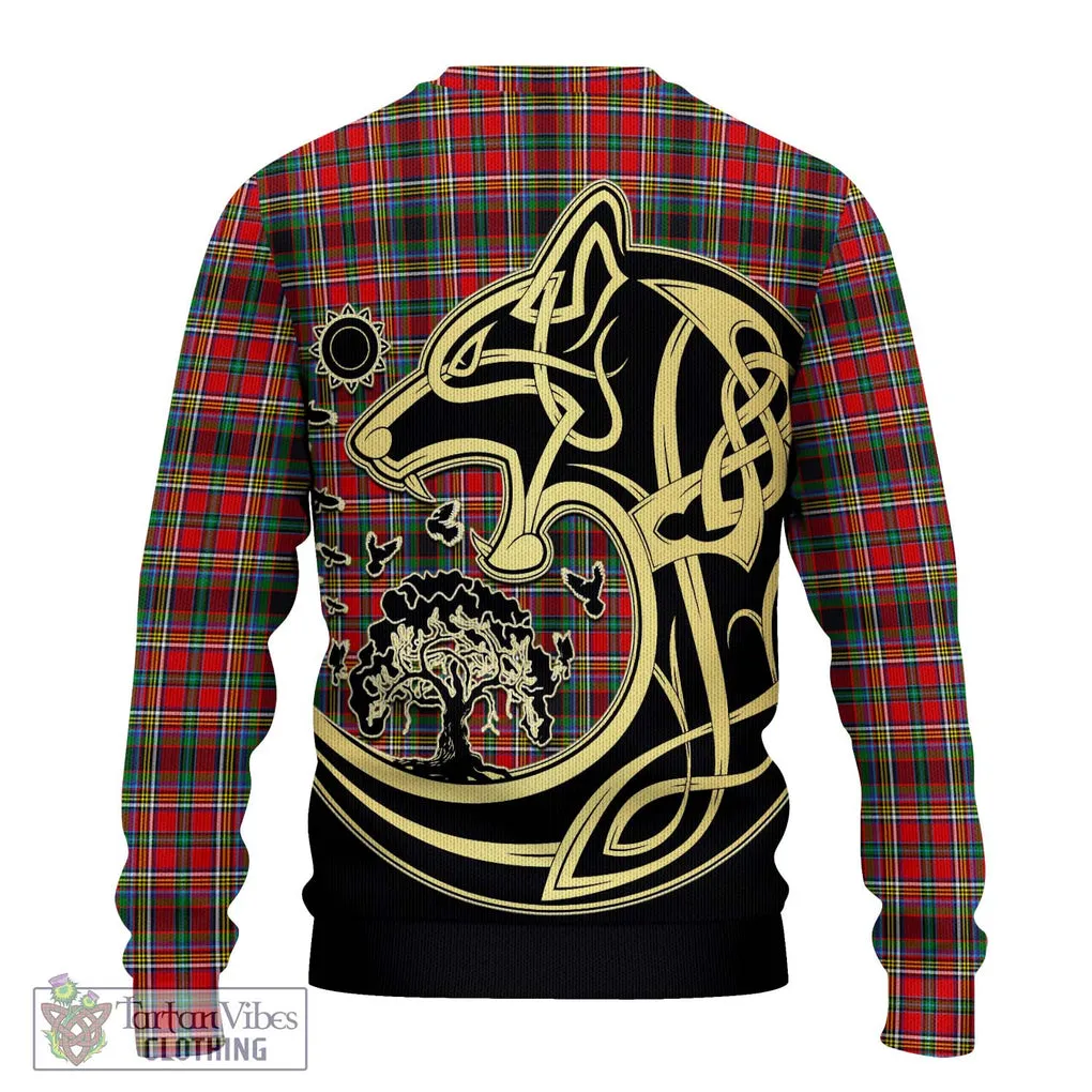 Anderson of Arbrake Tartan Ugly Sweater with Family Crest Celtic Wolf Style