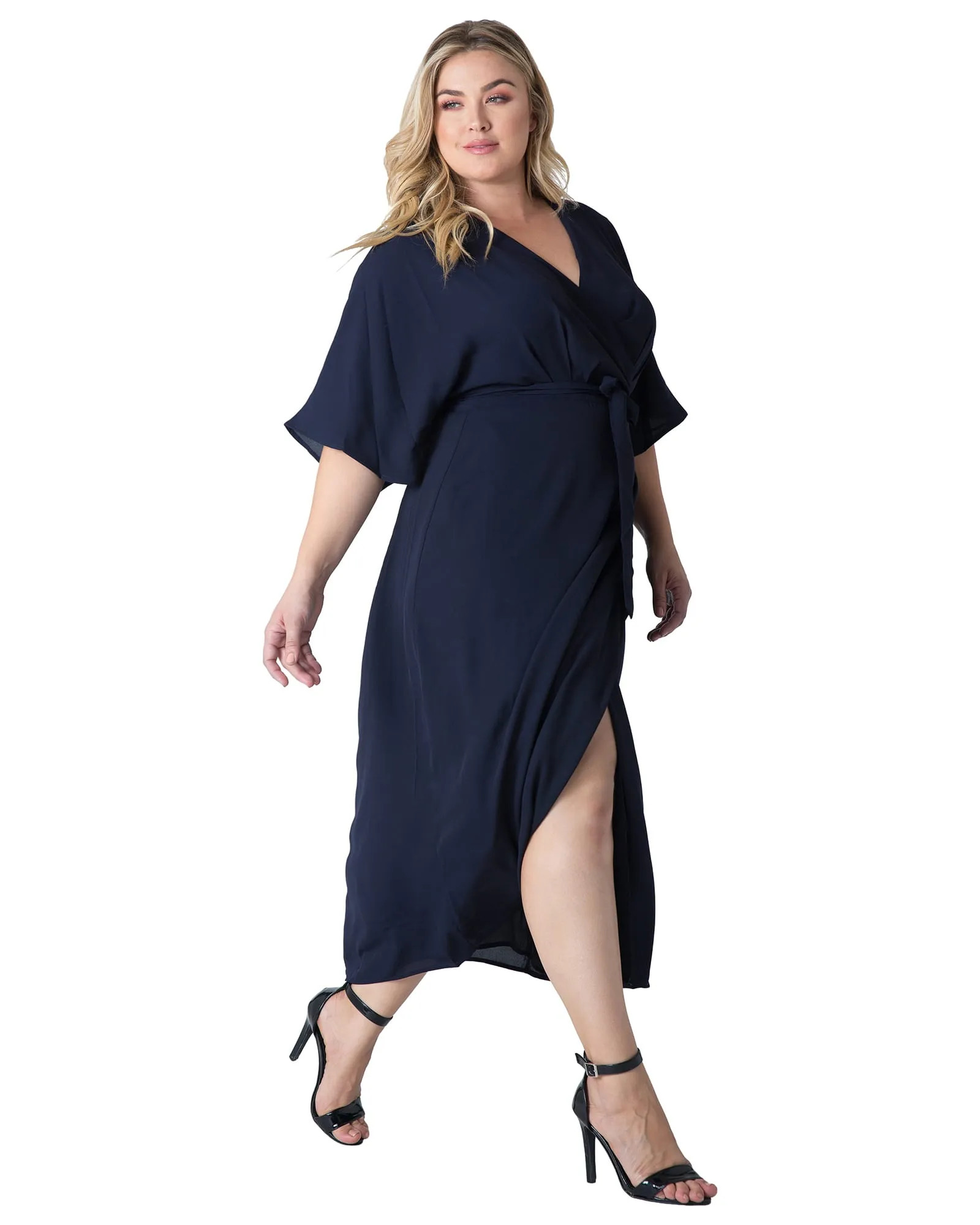 Aubrey Kimono Wrap Maxi Dress | Blue