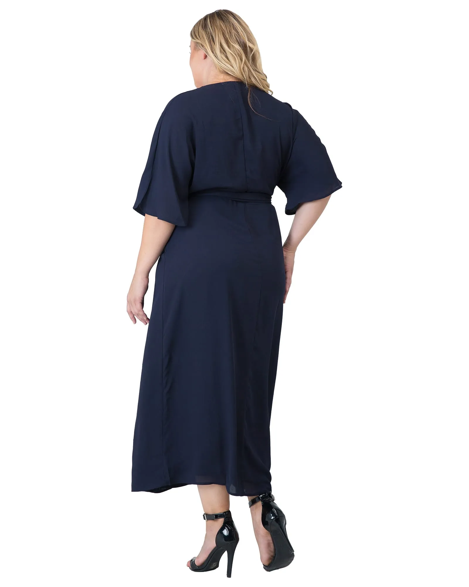 Aubrey Kimono Wrap Maxi Dress | Blue