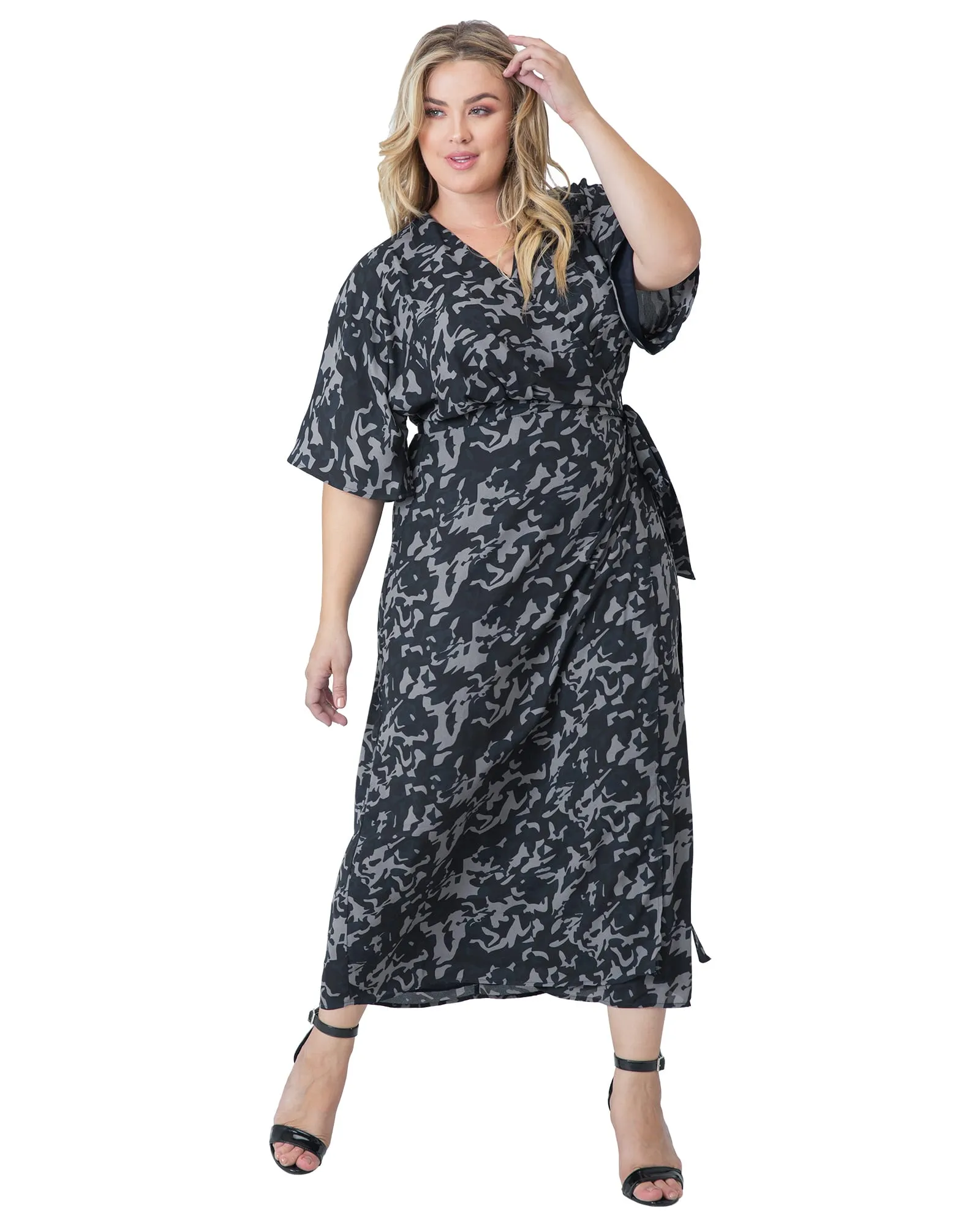 Aubrey Kimono Wrap Maxi Dress | Multicoloured