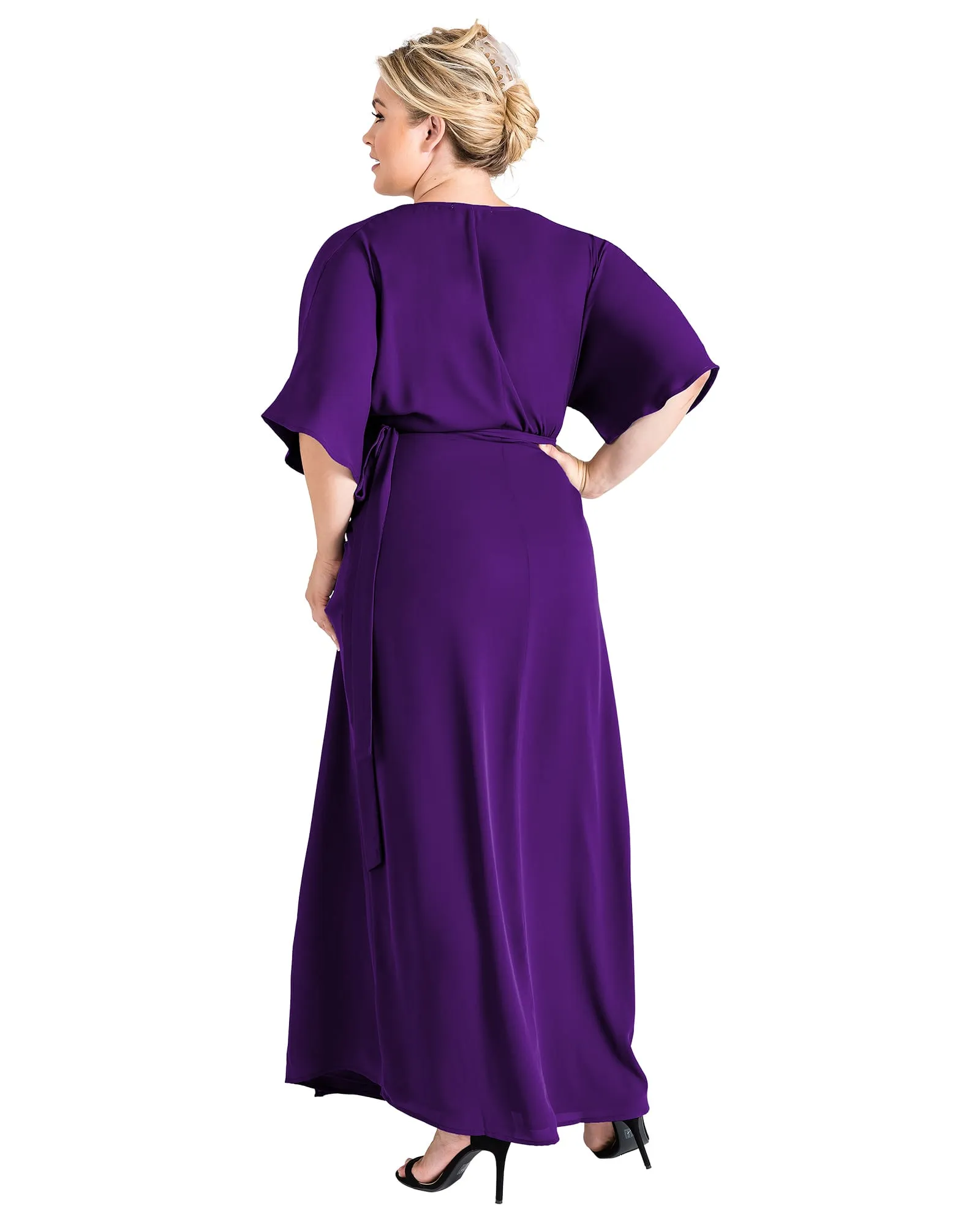 Aubrey Kimono Wrap Maxi Dress | PURPLE