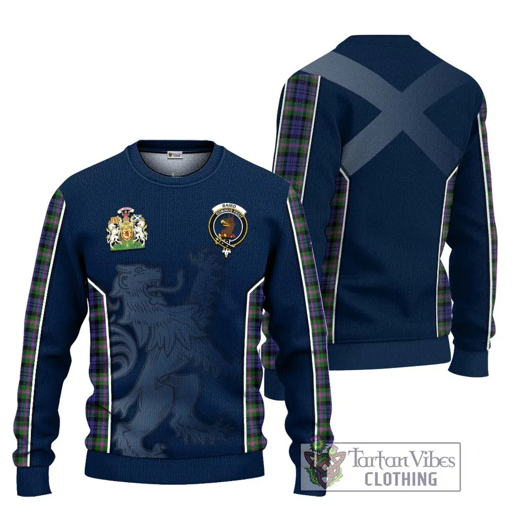 Baird Modern Tartan Ugly Sweater with Family Crest and Lion Rampant Vibes Sport Style