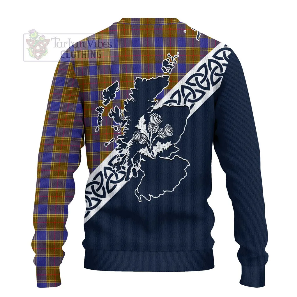 Balfour Tartan Ugly Sweater Featuring Thistle and Scotland Map