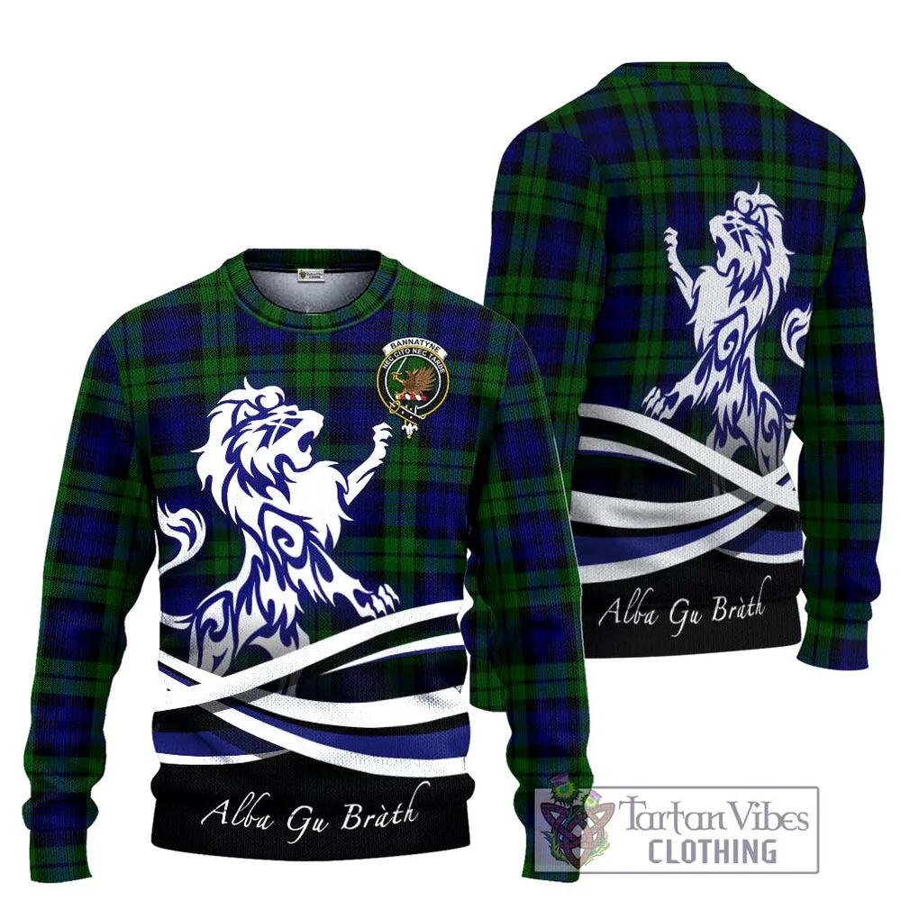 Bannatyne Tartan Ugly Sweater with Alba Gu Brath Regal Lion Emblem