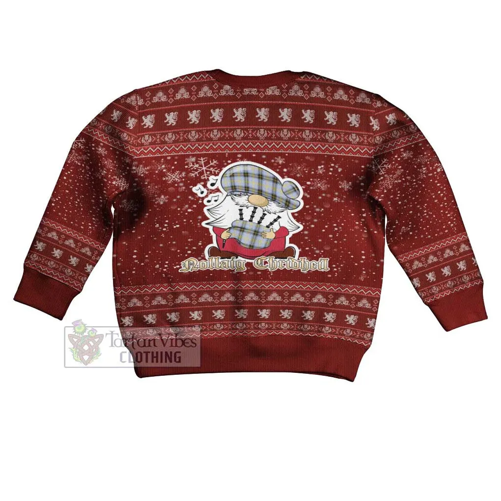 Bell Clan Christmas Kid Ugly Sweater with Gnome Playing Bagpipes