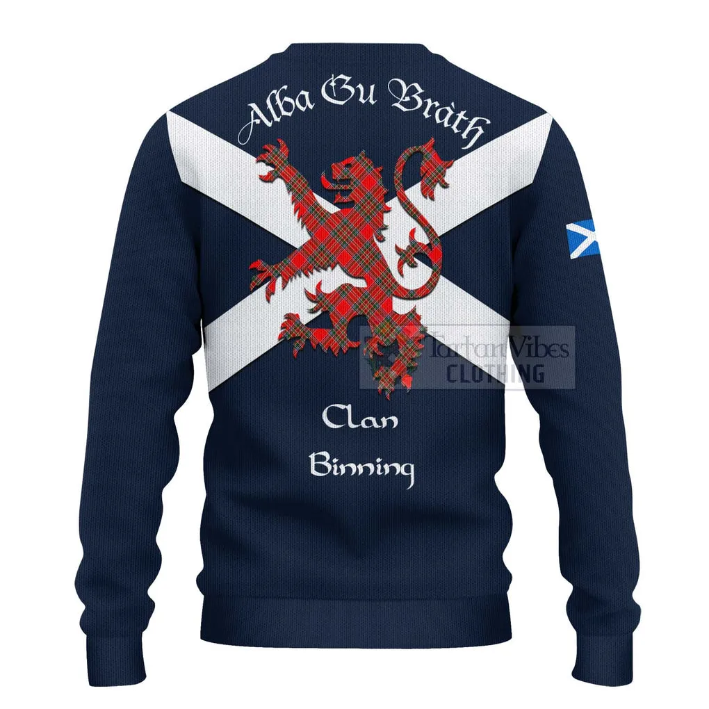 Binning Tartan Lion Rampant Ugly Sweater Proudly Display Your Heritage with Alba Gu Brath and Clan Name