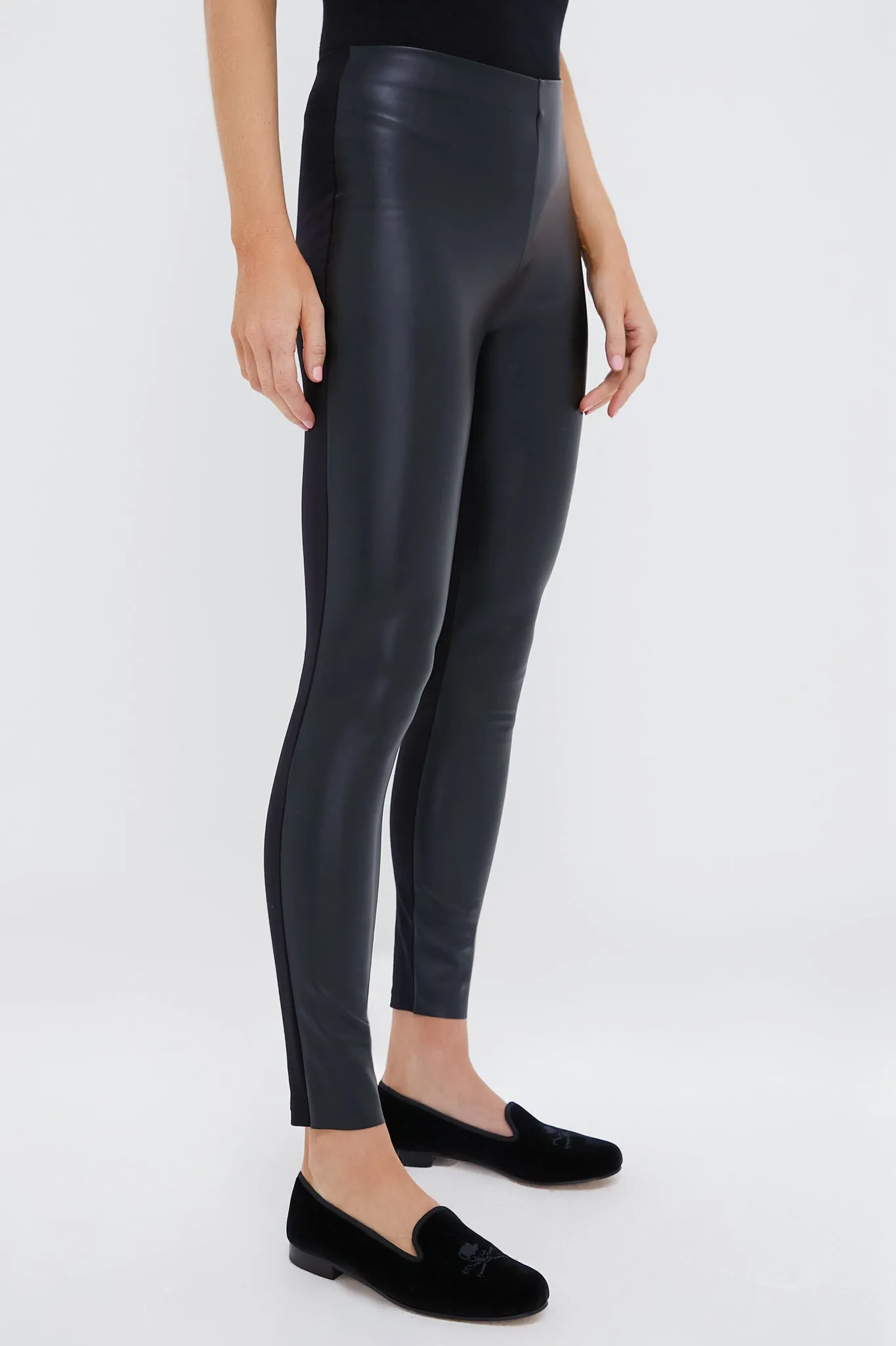 Black Vegan Leather Jo Leggings