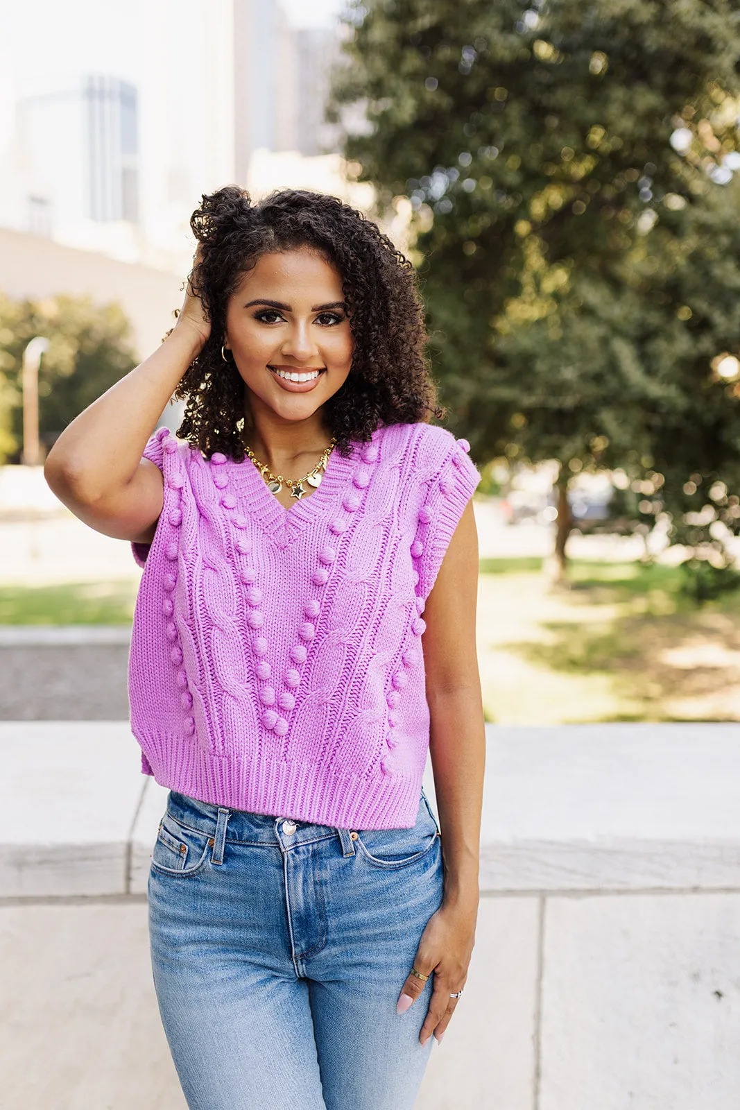 Bubbly Bliss Sweater Vest - Pink