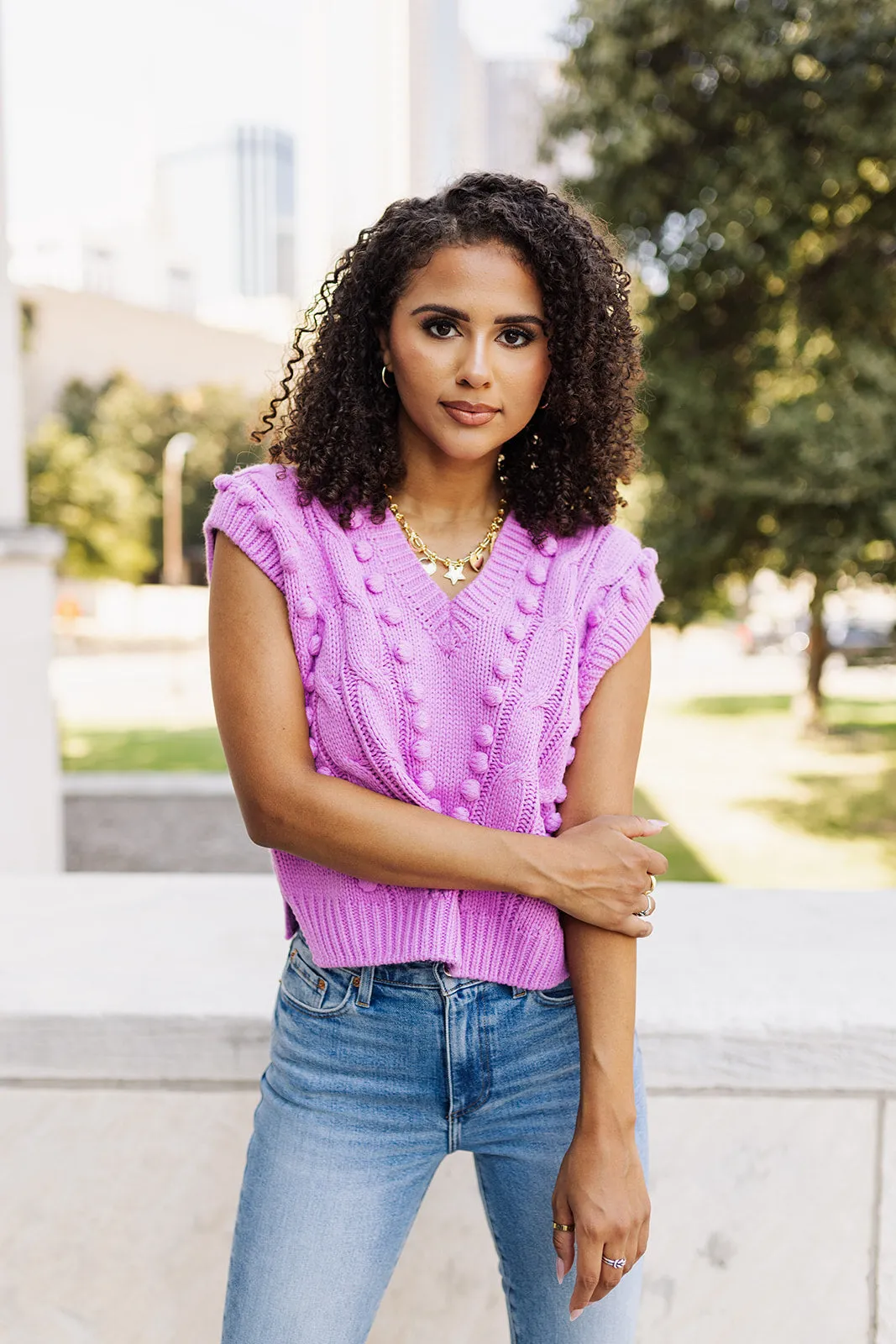 Bubbly Bliss Sweater Vest - Pink