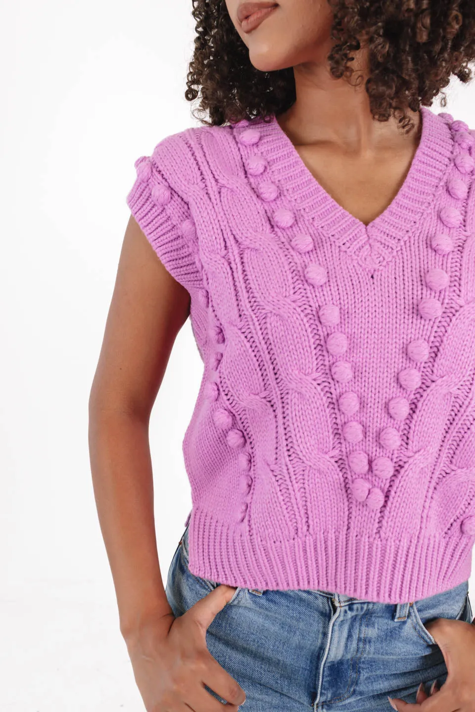 Bubbly Bliss Sweater Vest - Pink