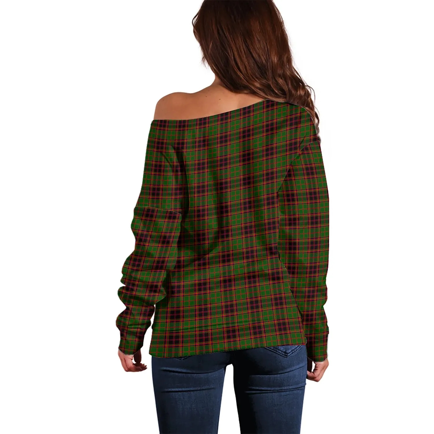 Buchan Tartan Off Shoulder Women Sweater