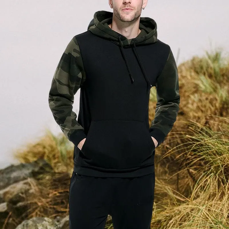 Camouflage Colorblock Casual Sweatshirt