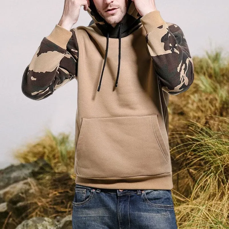 Camouflage Colorblock Casual Sweatshirt