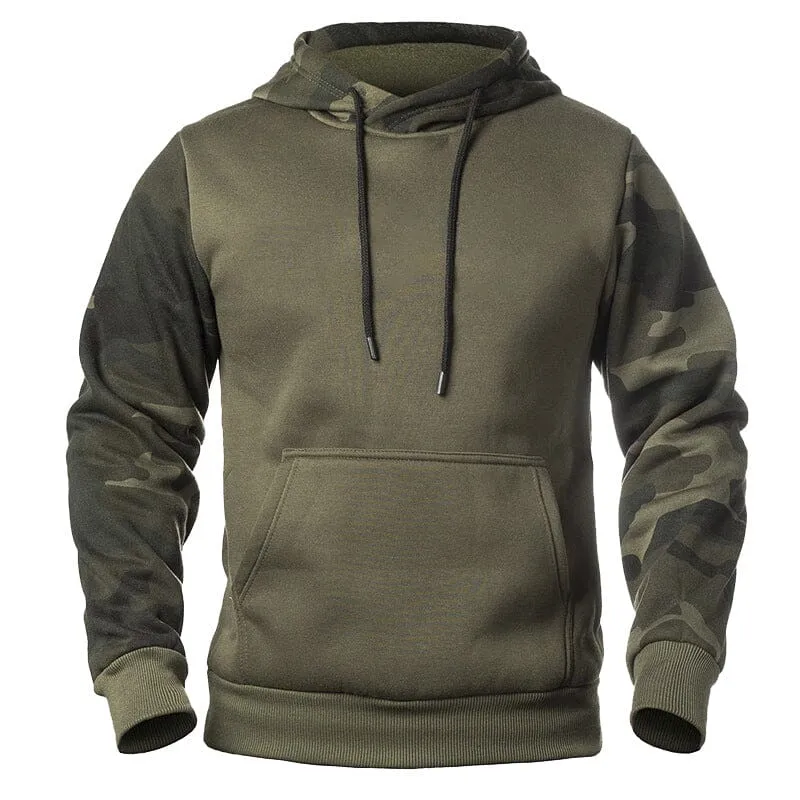 Camouflage Colorblock Casual Sweatshirt