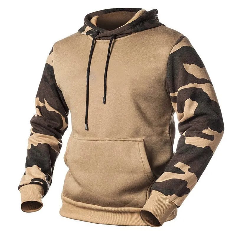 Camouflage Colorblock Casual Sweatshirt