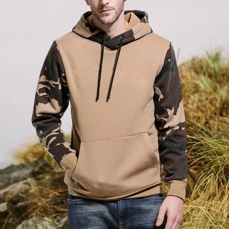 Camouflage Colorblock Casual Sweatshirt