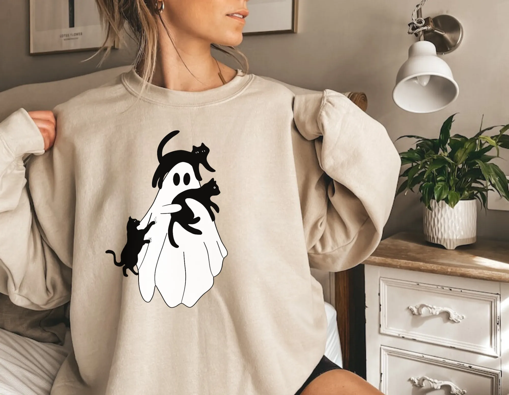 Cat Lady Ghost Sweatshirt