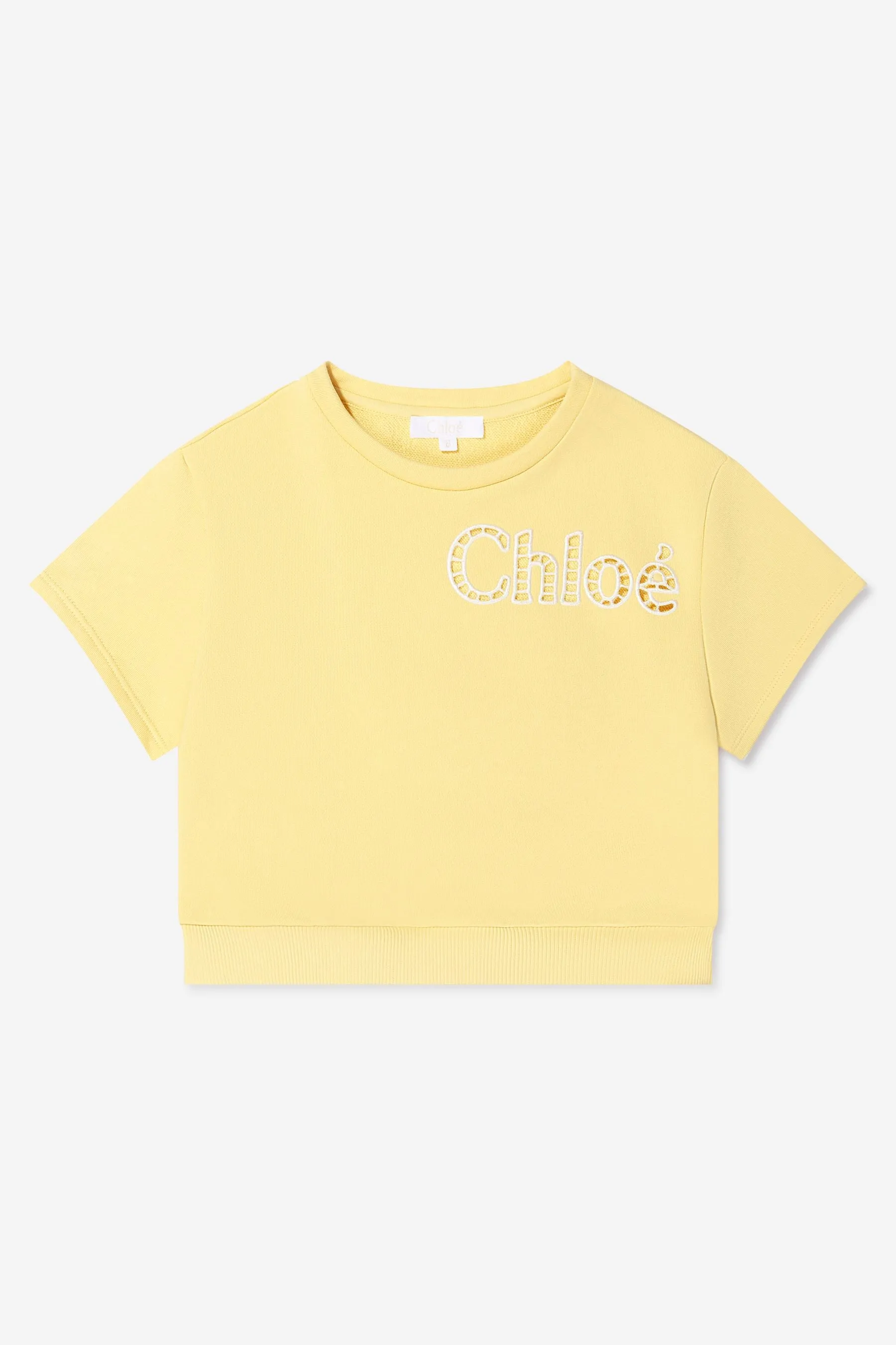 Chloé Girls Cotton Short Sleeve Sweater