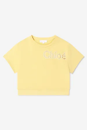 Chloé Girls Cotton Short Sleeve Sweater