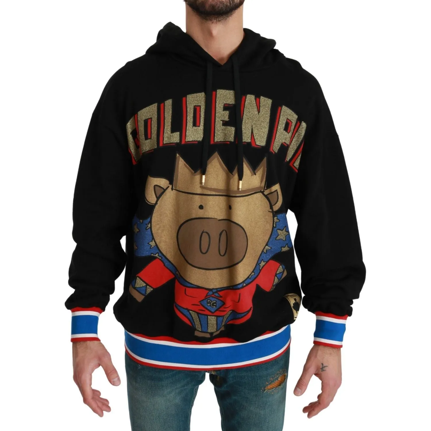 Dolce & Gabbana Elegant Hooded Pullover With Regal Motif