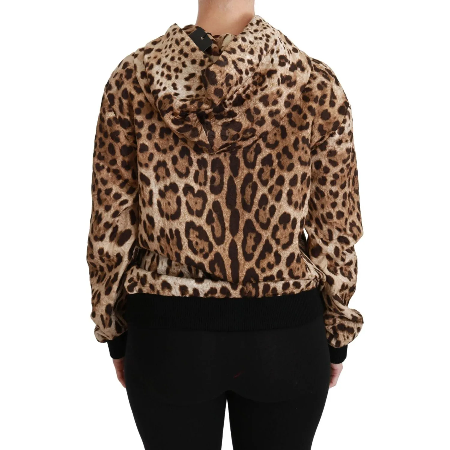 Dolce & Gabbana Elegant Leopard Print Hooded Sweater