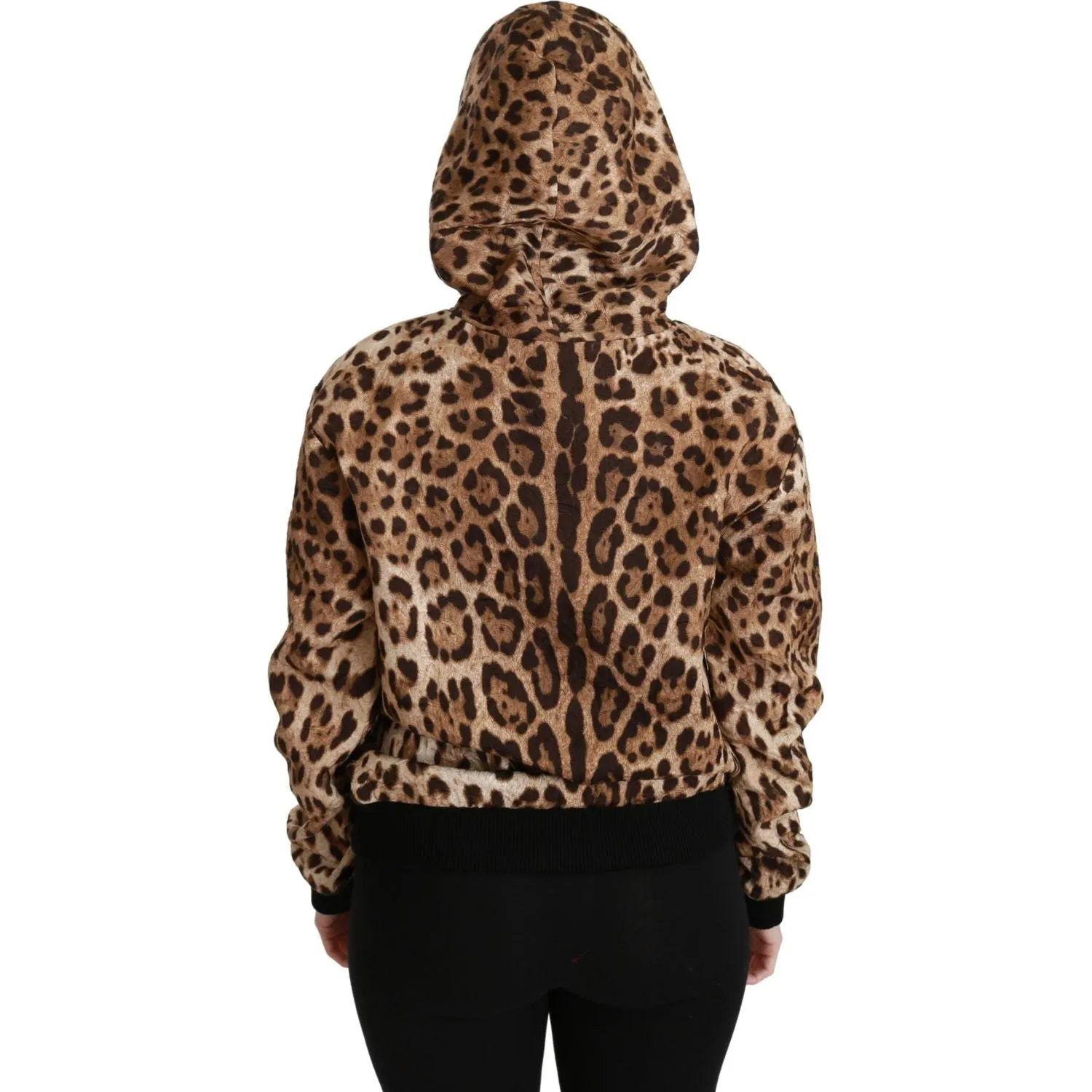 Dolce & Gabbana Elegant Leopard Print Hooded Sweater