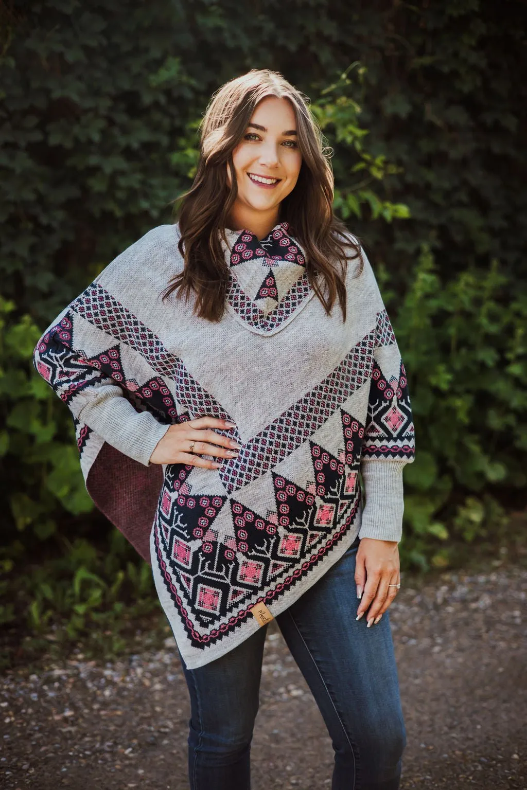 Everyday Poncho - Grey, Pink, Navy