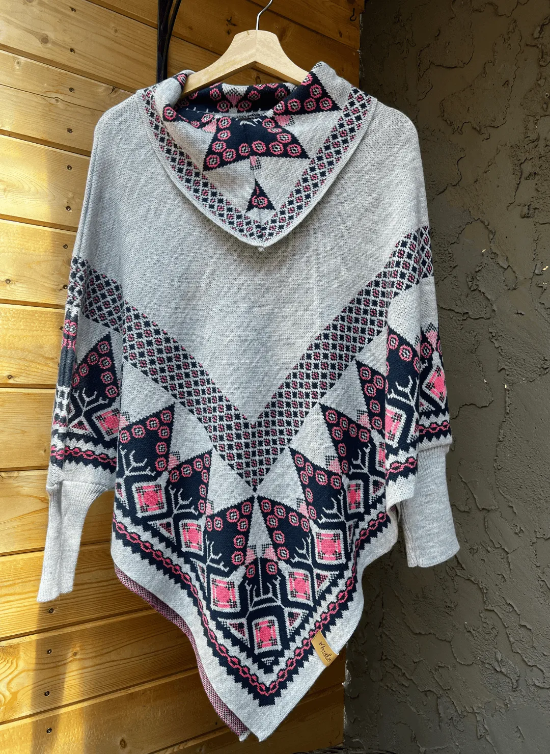 Everyday Poncho - Grey, Pink, Navy