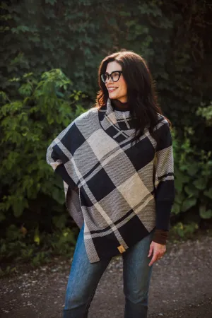 Everyday Poncho - Navy Plaid