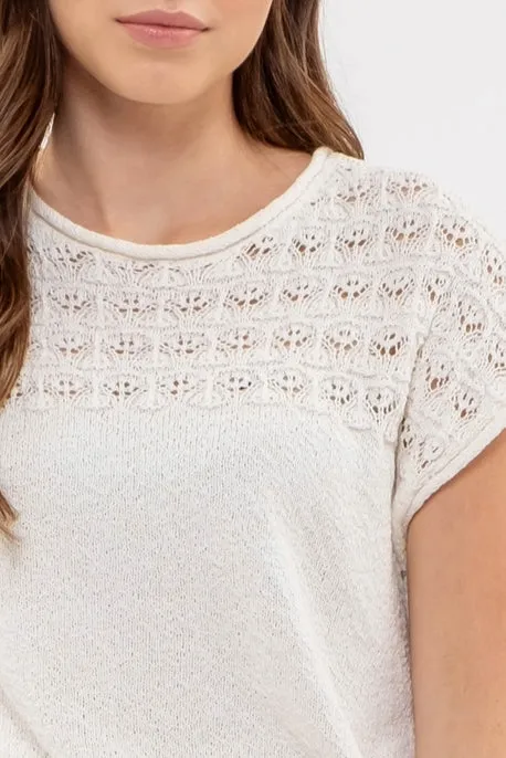 Eyelet Yoke Sweater