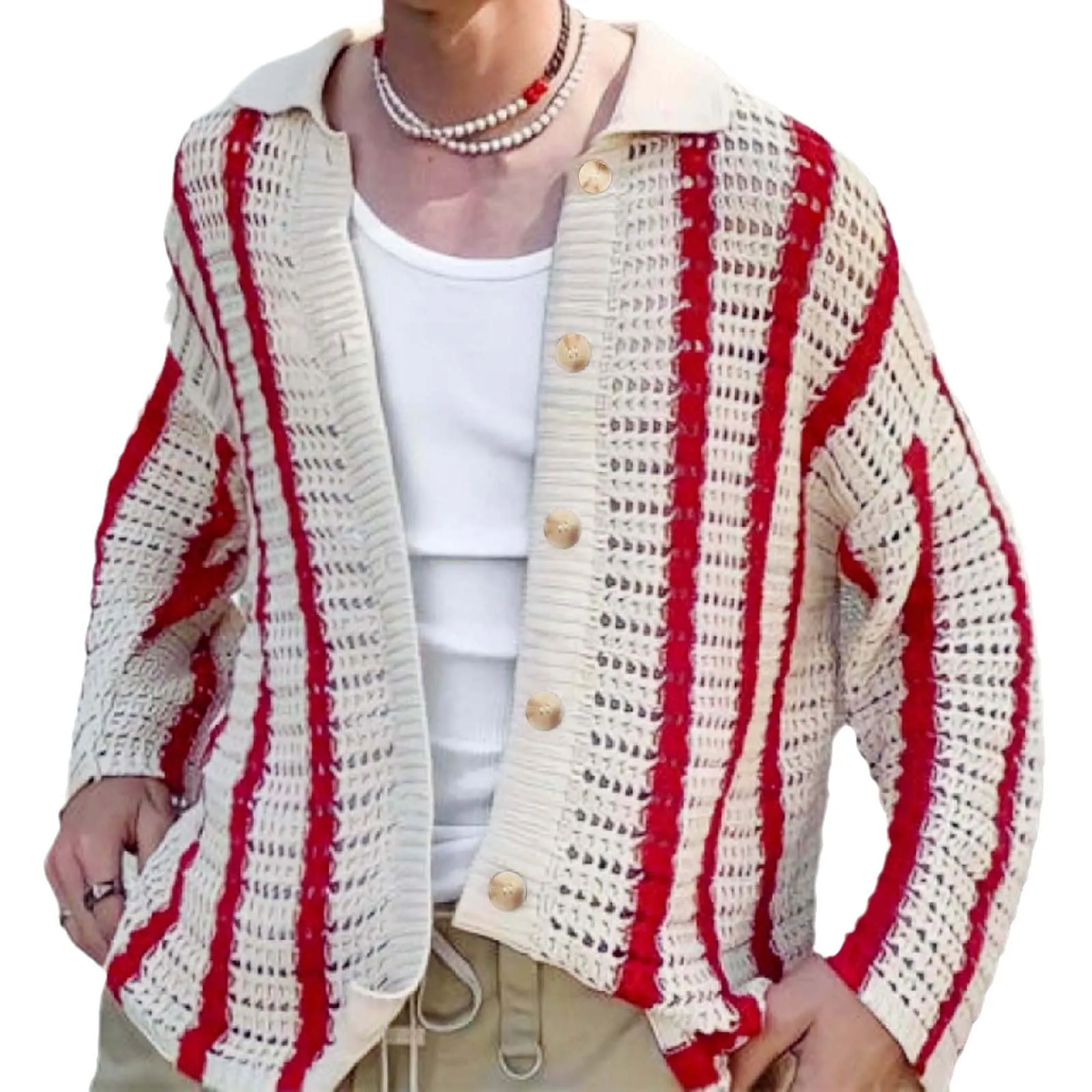 FASHIONABLE HOLLOWED OUT KNITTED SWEATER