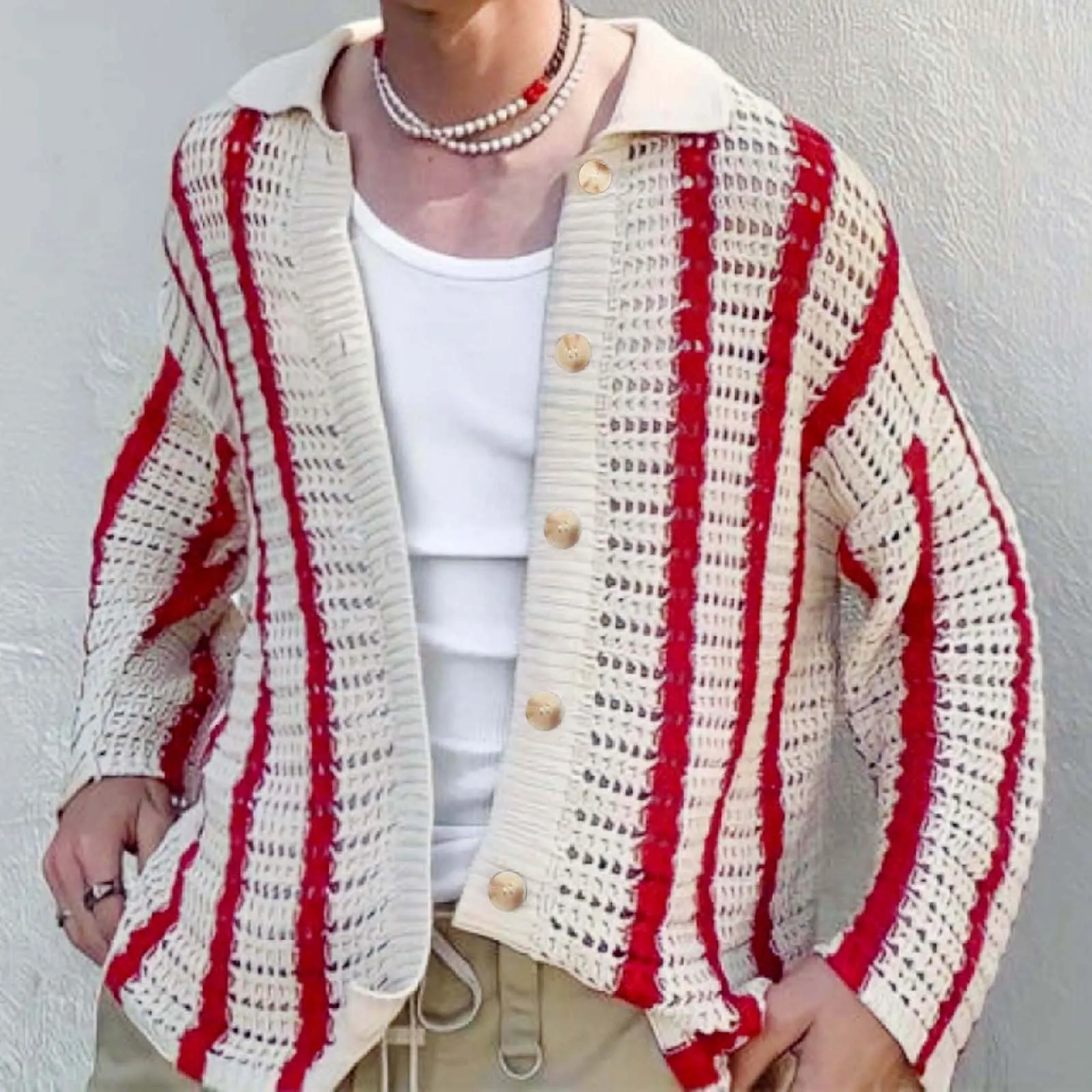 FASHIONABLE HOLLOWED OUT KNITTED SWEATER