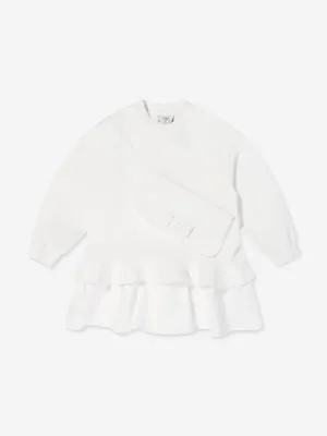 Fendi Girls Baguette Pocket Sweater Dress in White