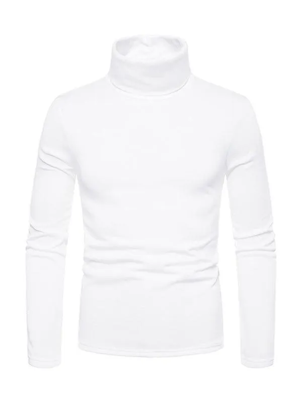 Fleece Pullover Turtleneck Men Sweater