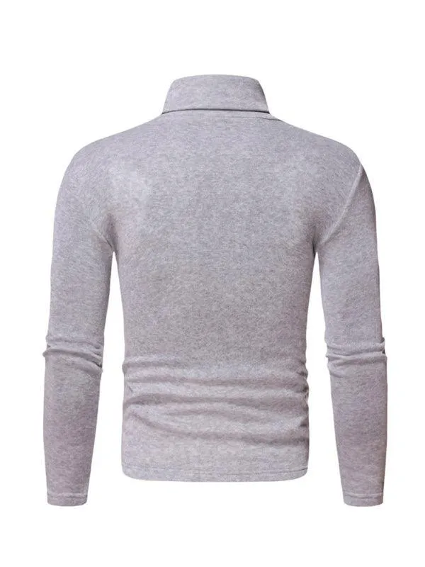 Fleece Pullover Turtleneck Men Sweater