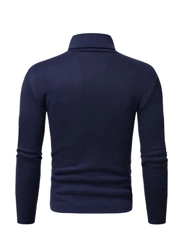 Fleece Pullover Turtleneck Men Sweater