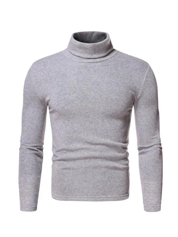 Fleece Pullover Turtleneck Men Sweater