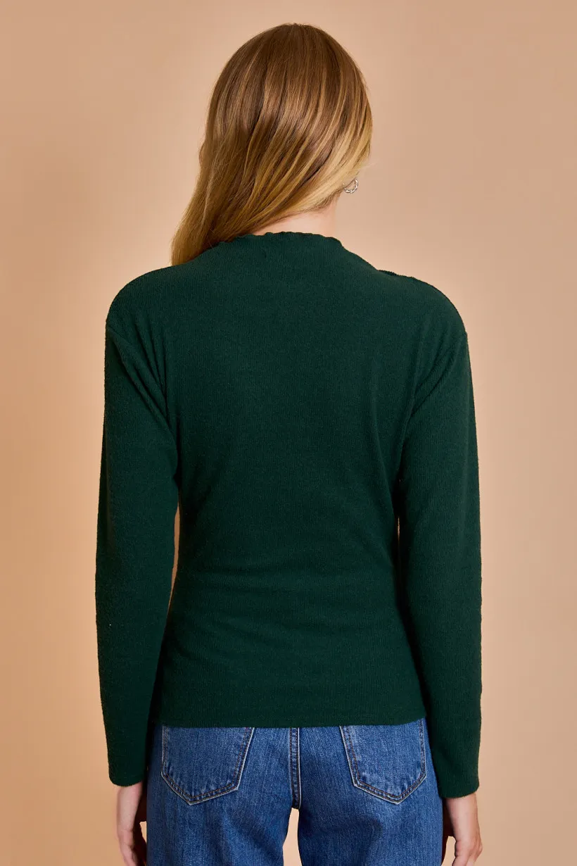 Gilli Funnel Neck Long Sleeve Knit Top