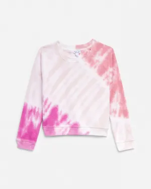 Girls Long Sleeve Rosy Tie Dye Sweatshirt