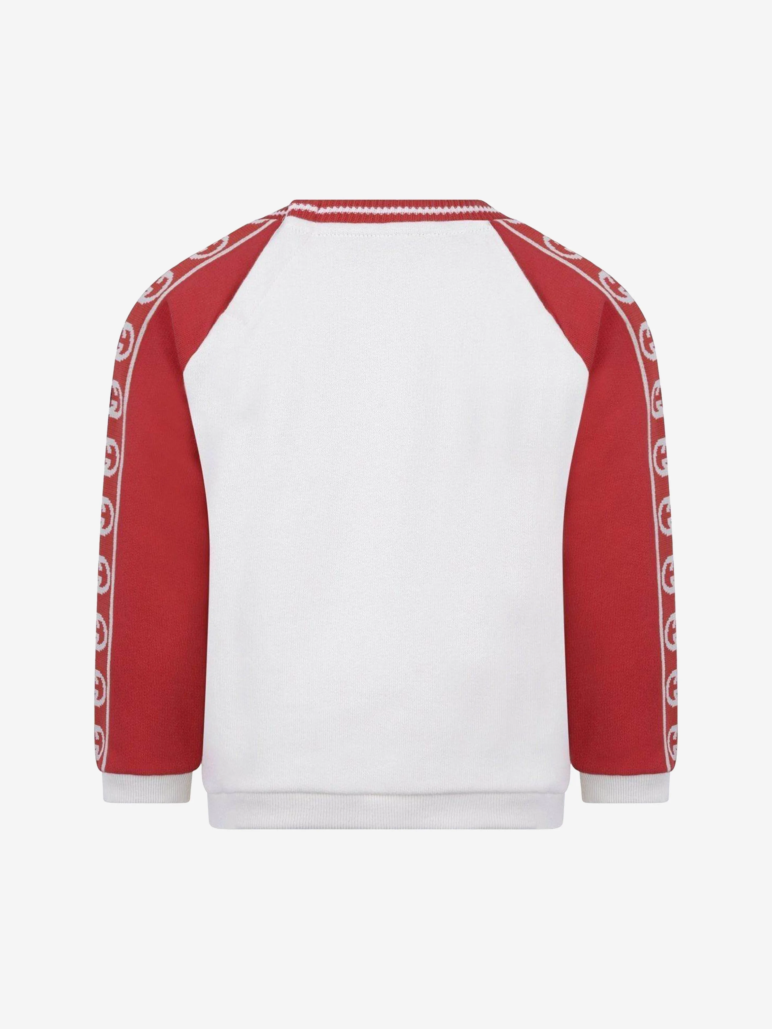 GUCCI Baby Boys Sweater - Ivory & Red GG Logo Sweater