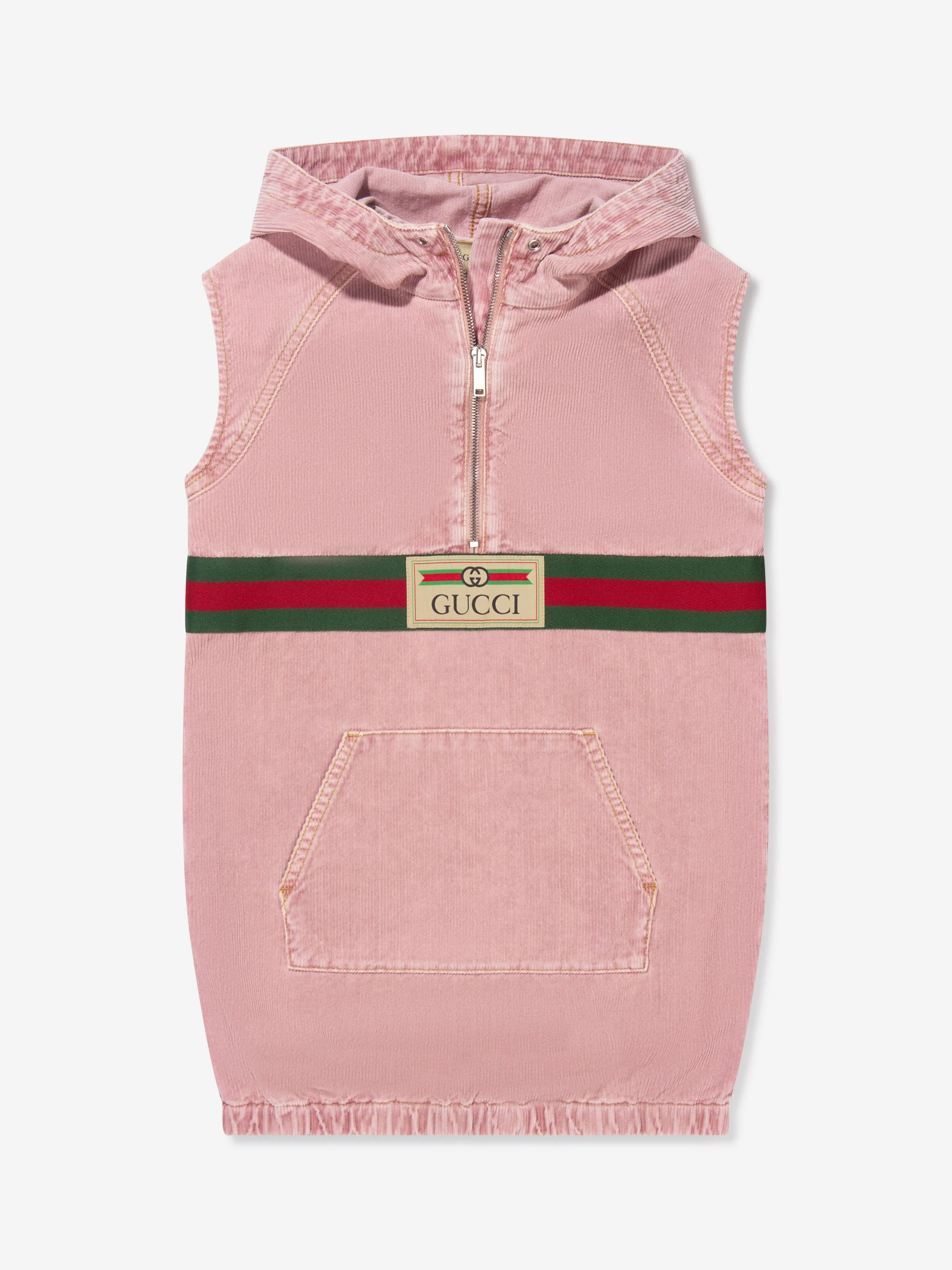 Gucci Girls Velvet Corduroy Sleeveless Dress